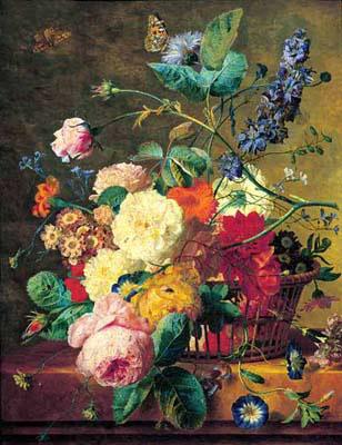 Jan van Huysum Basket of Flowers oil painting picture